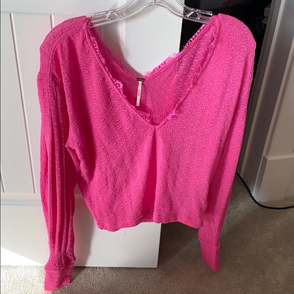 Free people NWOT never worn hot pink top